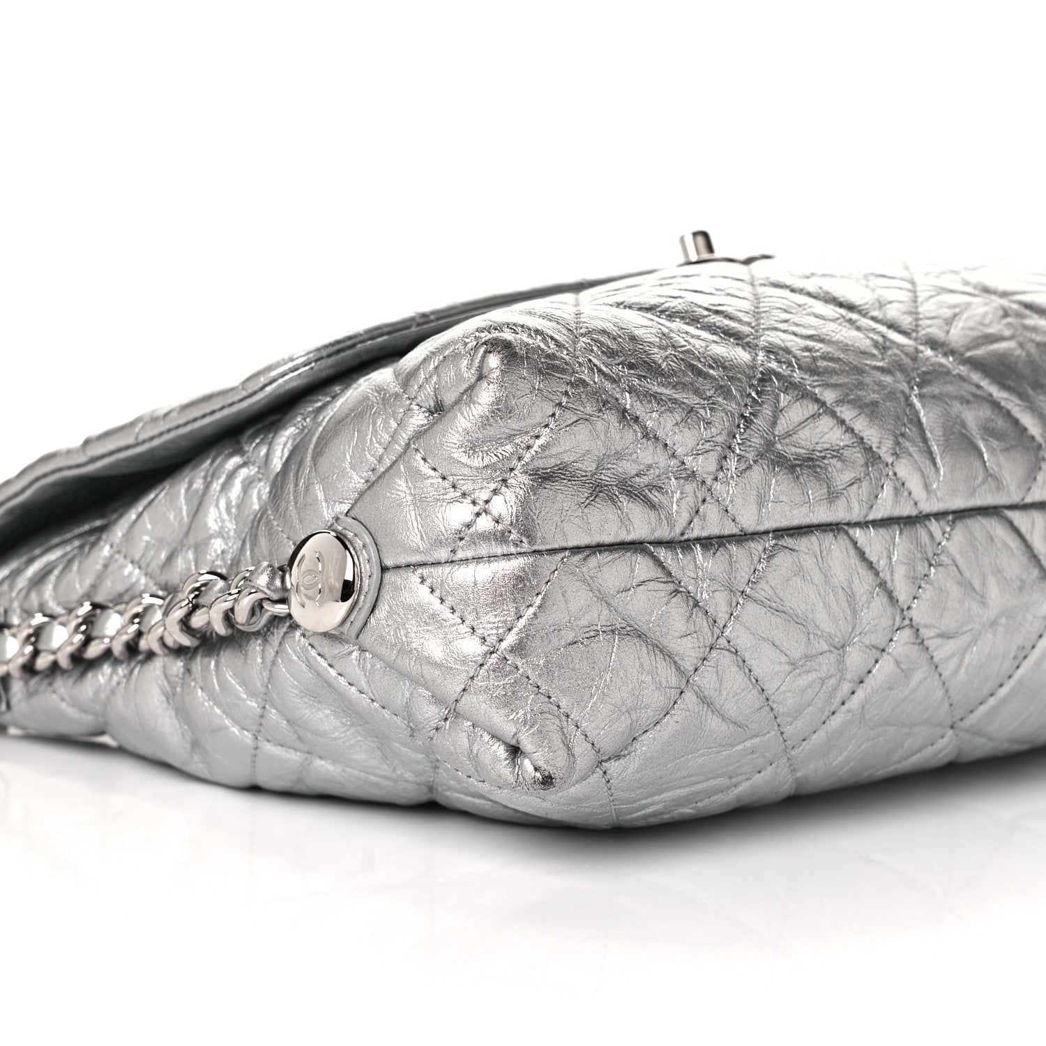 Chanel Crackled Aged Calfskin Big Bang Flap Silver 8 of 11