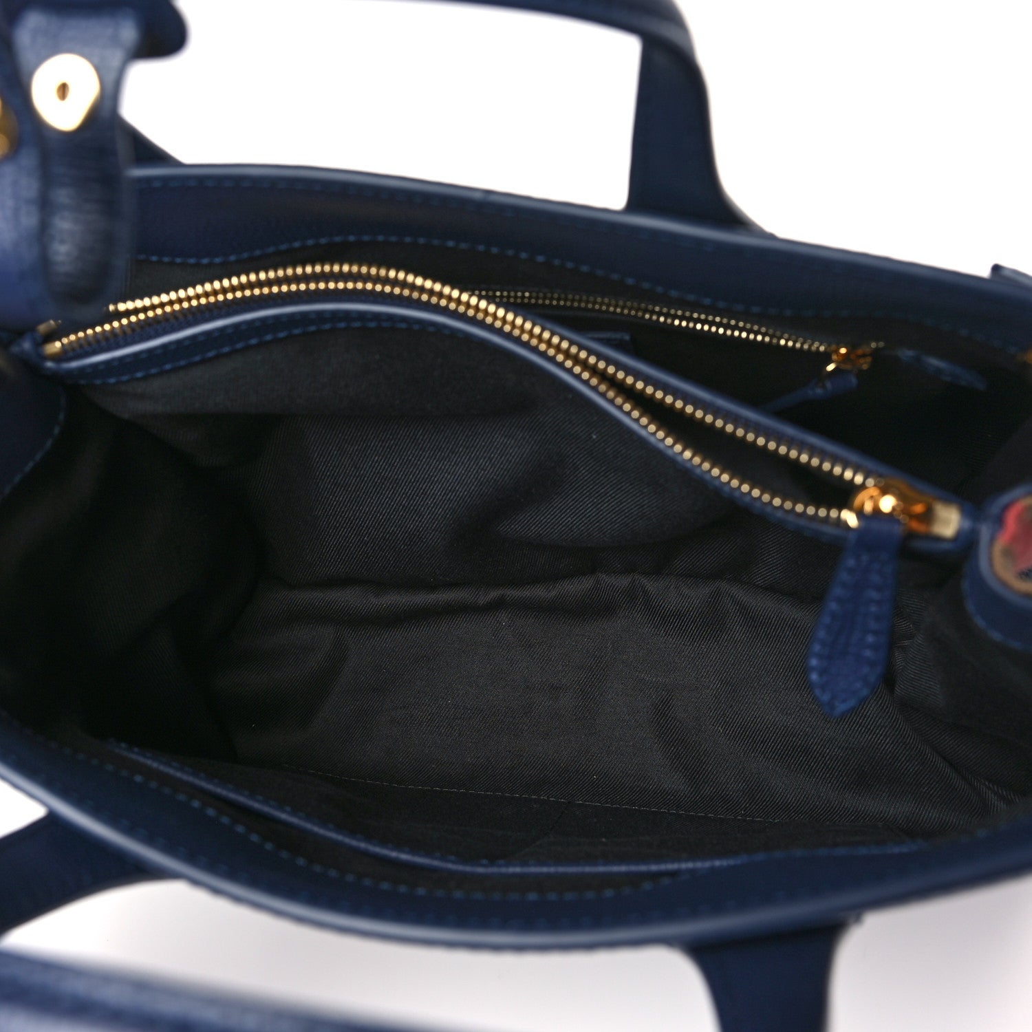 Burberry Derby Calfskin Vintage Check Medium Banner Tote Regency Blue 5 of 8