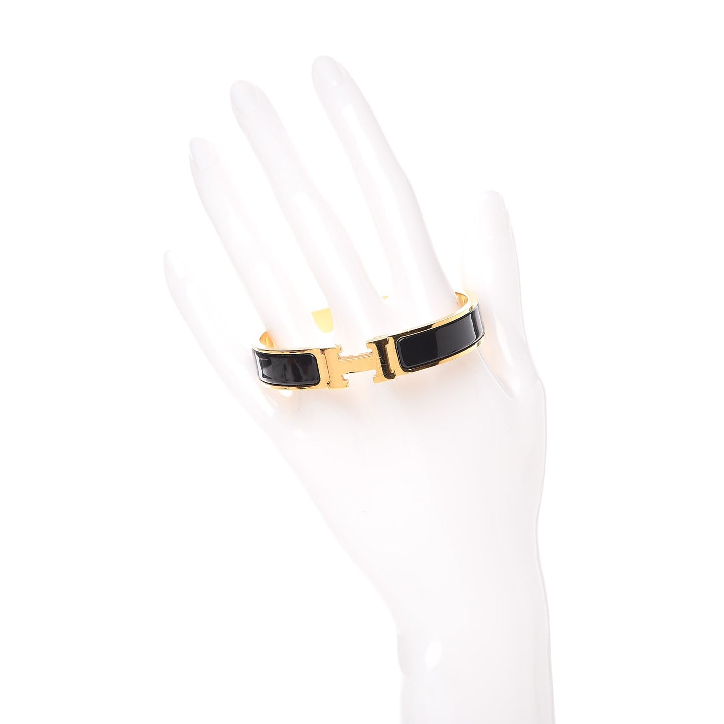 Enamel Narrow Clic Clac H Bracelet GM Black