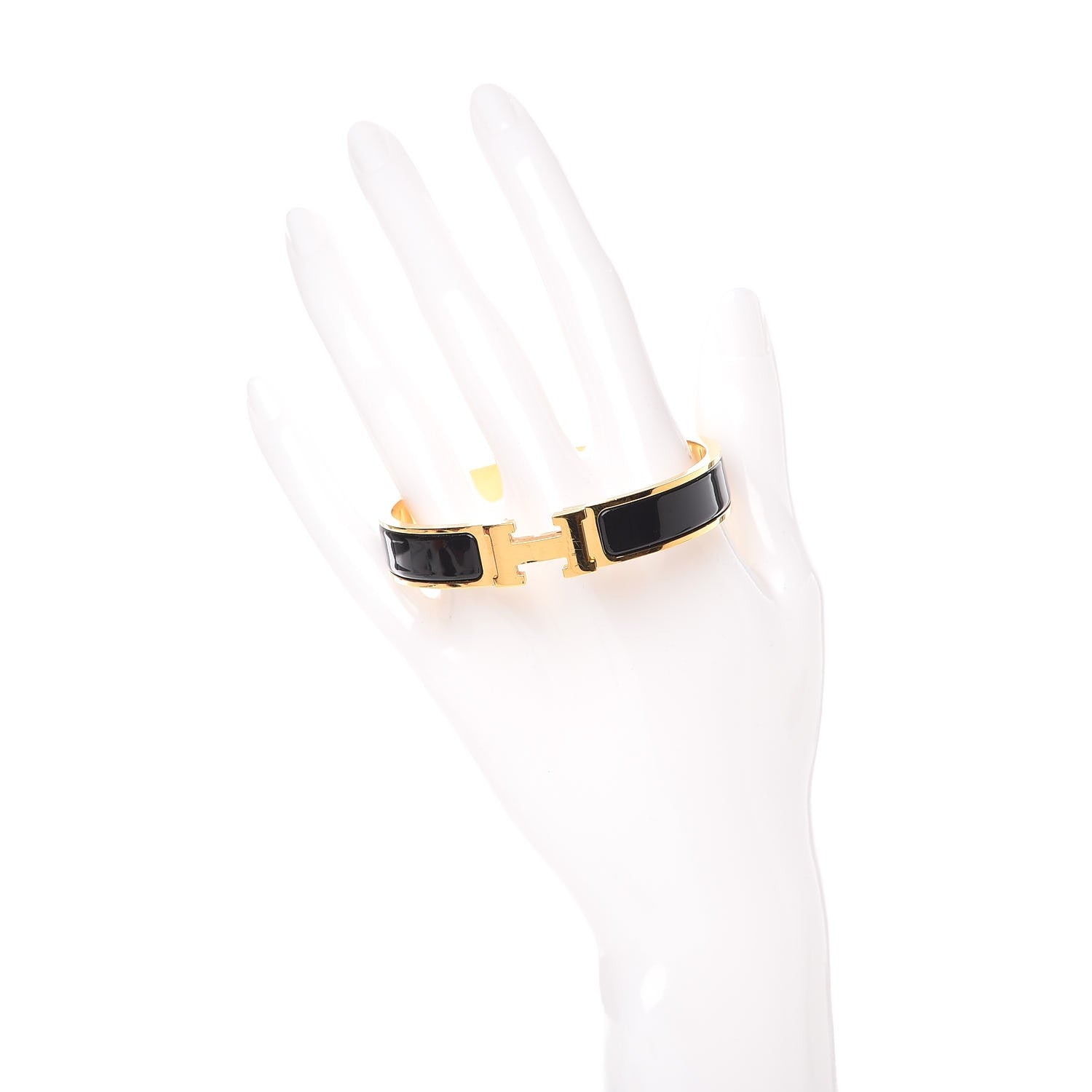 Hermes Enamel Narrow Clic Clac H Bracelet GM Black 2 of 6