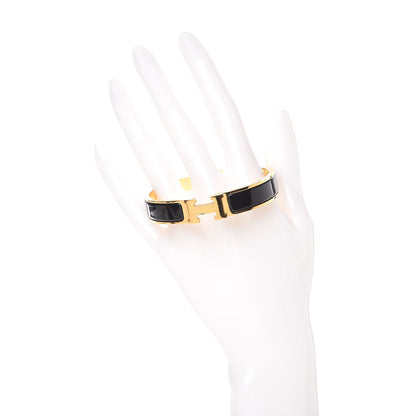 Hermes Enamel Narrow Clic Clac H Bracelet GM Black 2 of 6