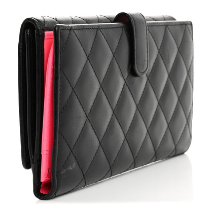 Chanel Calfskin Quilted Cambon Tri-Fold Wallet Black Black 3 of 12