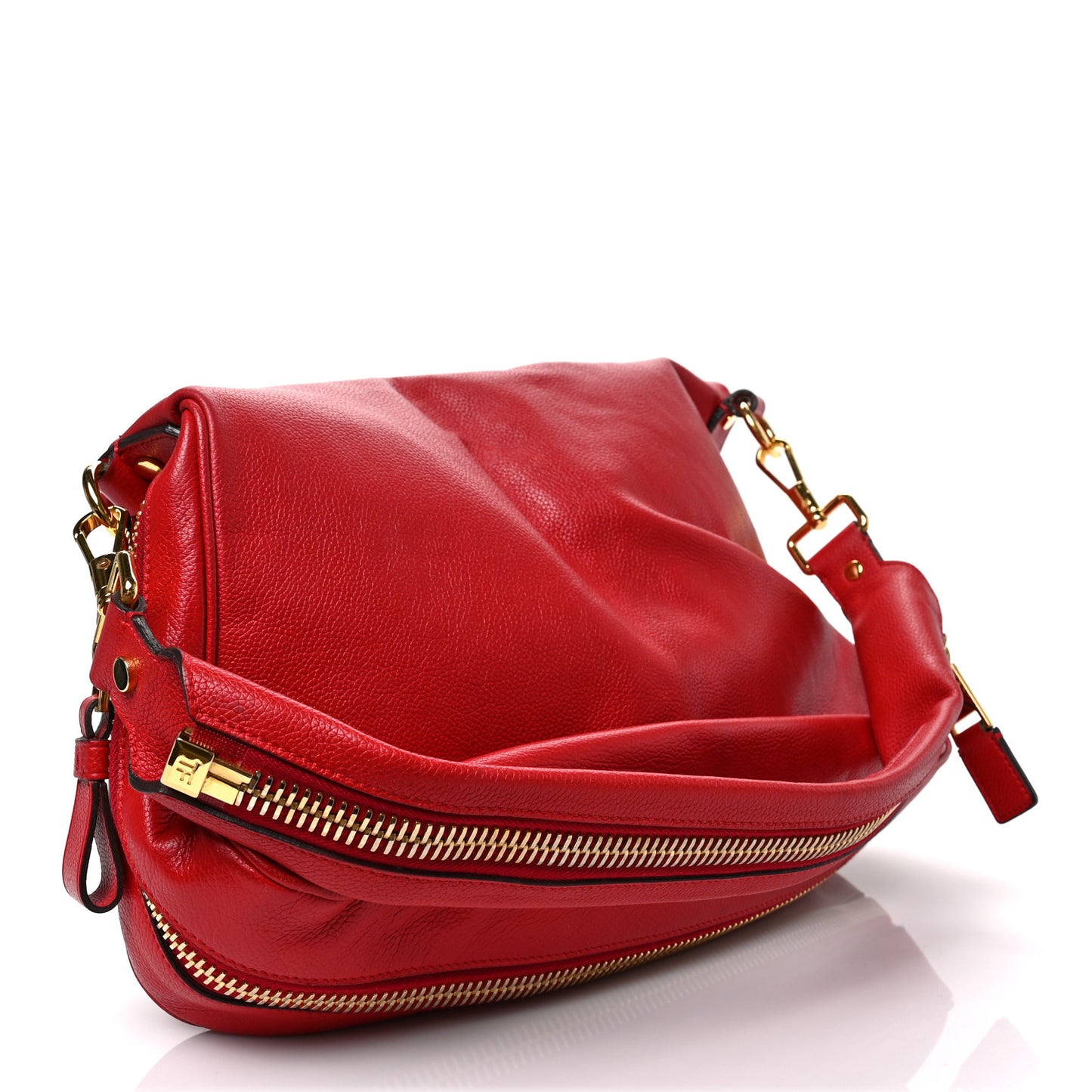Pebbled Calfskin Large Jennifer Flame Red