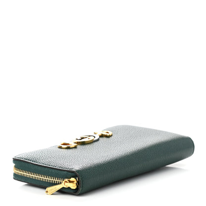 Gucci Grainy Calfskin Zumi Zip Around Wallet Vintage Green 4 of 7