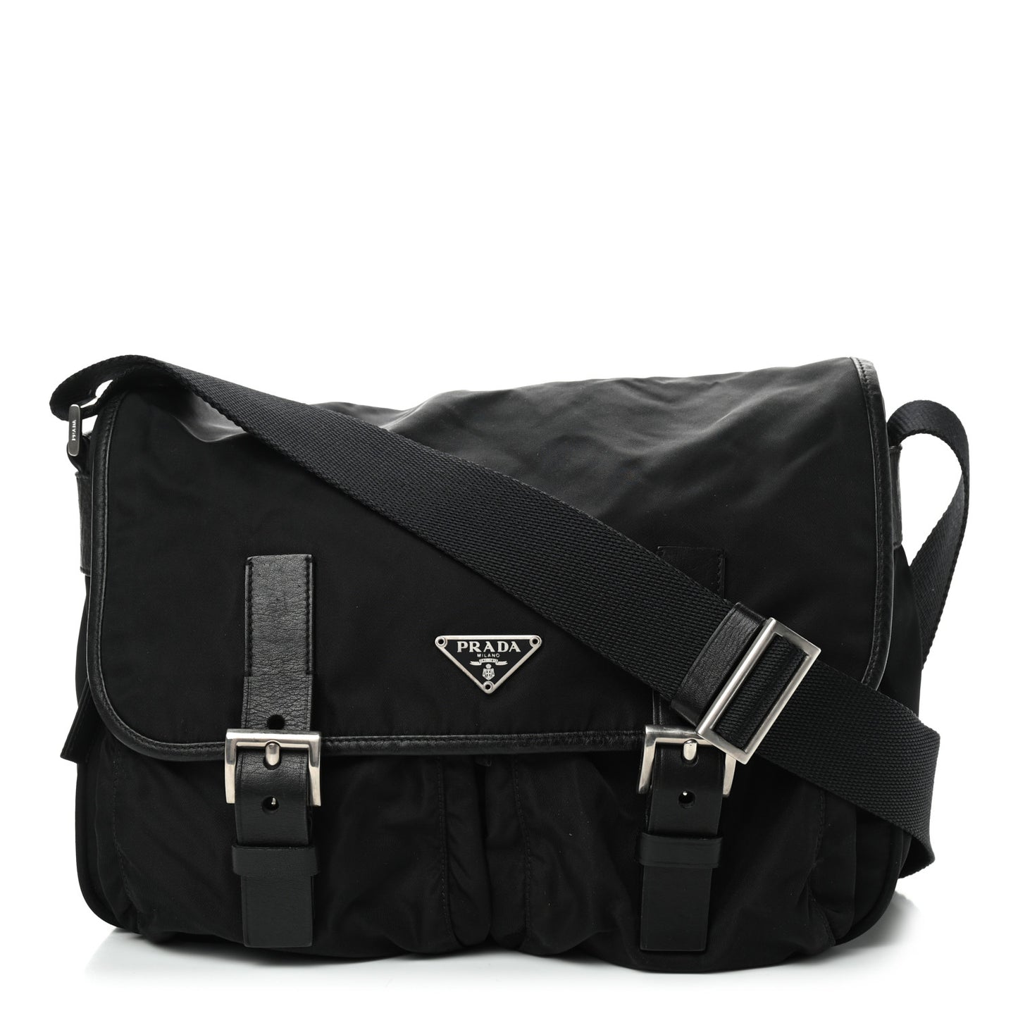 Nylon Vela Messenger Bag Black