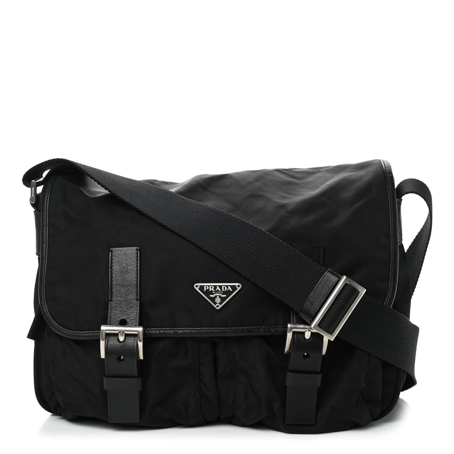 Prada Nylon Vela Messenger Bag Black 1 of 9