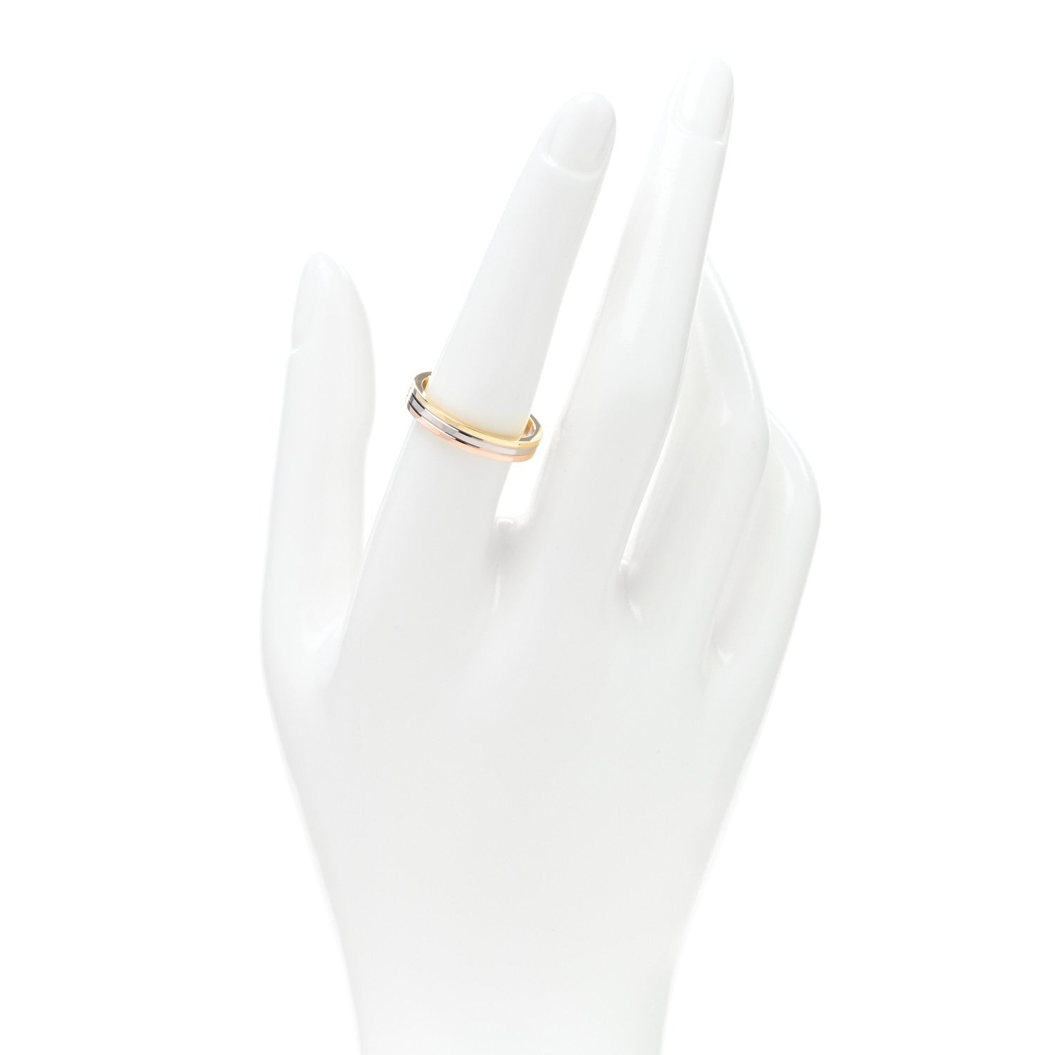 Cartier 18K Pink White Yellow Gold 3.5mm Vendome Louis Cartier Wedding Band Ring 56 7.5 2 of 5
