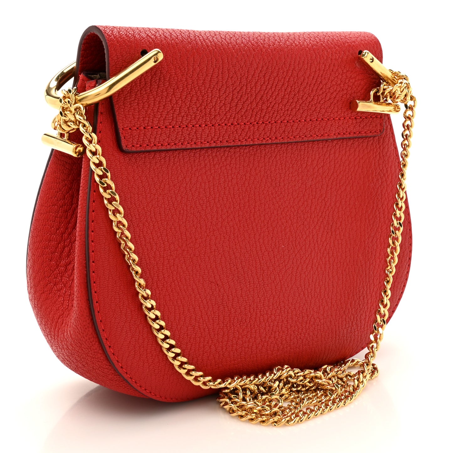 Grained Lambskin Drew Shoulder Bag Plaid Red