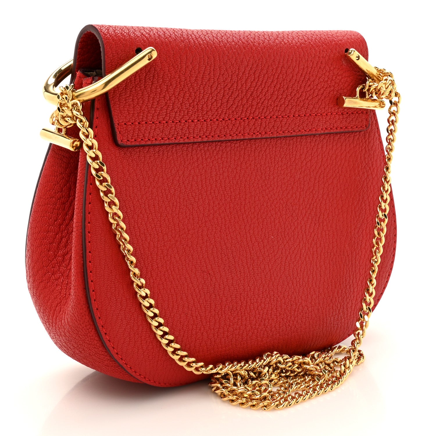 Chloe Grained Lambskin Drew Shoulder Bag Plaid Red 3 of 11