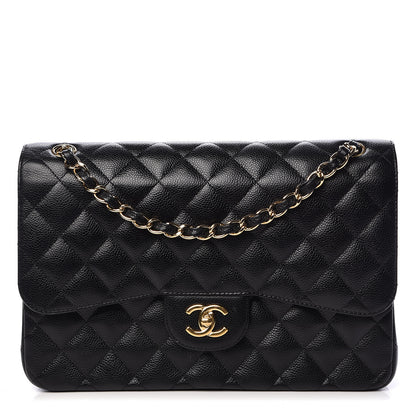 Chanel Caviar Quilted Jumbo Double Flap Black 1 of 17