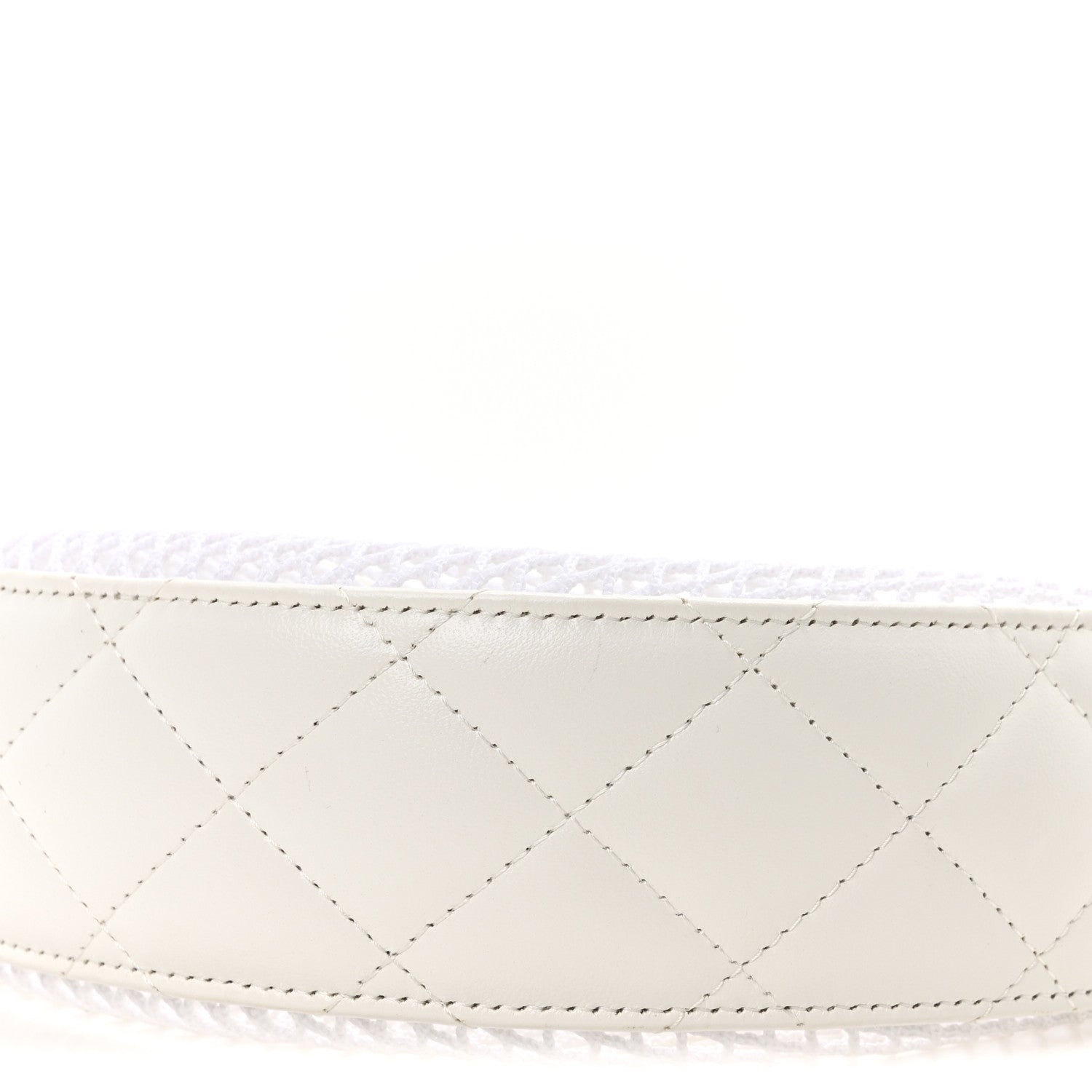 Chanel Mesh Shiny Lambskin Chain Hobo White 11 of 12