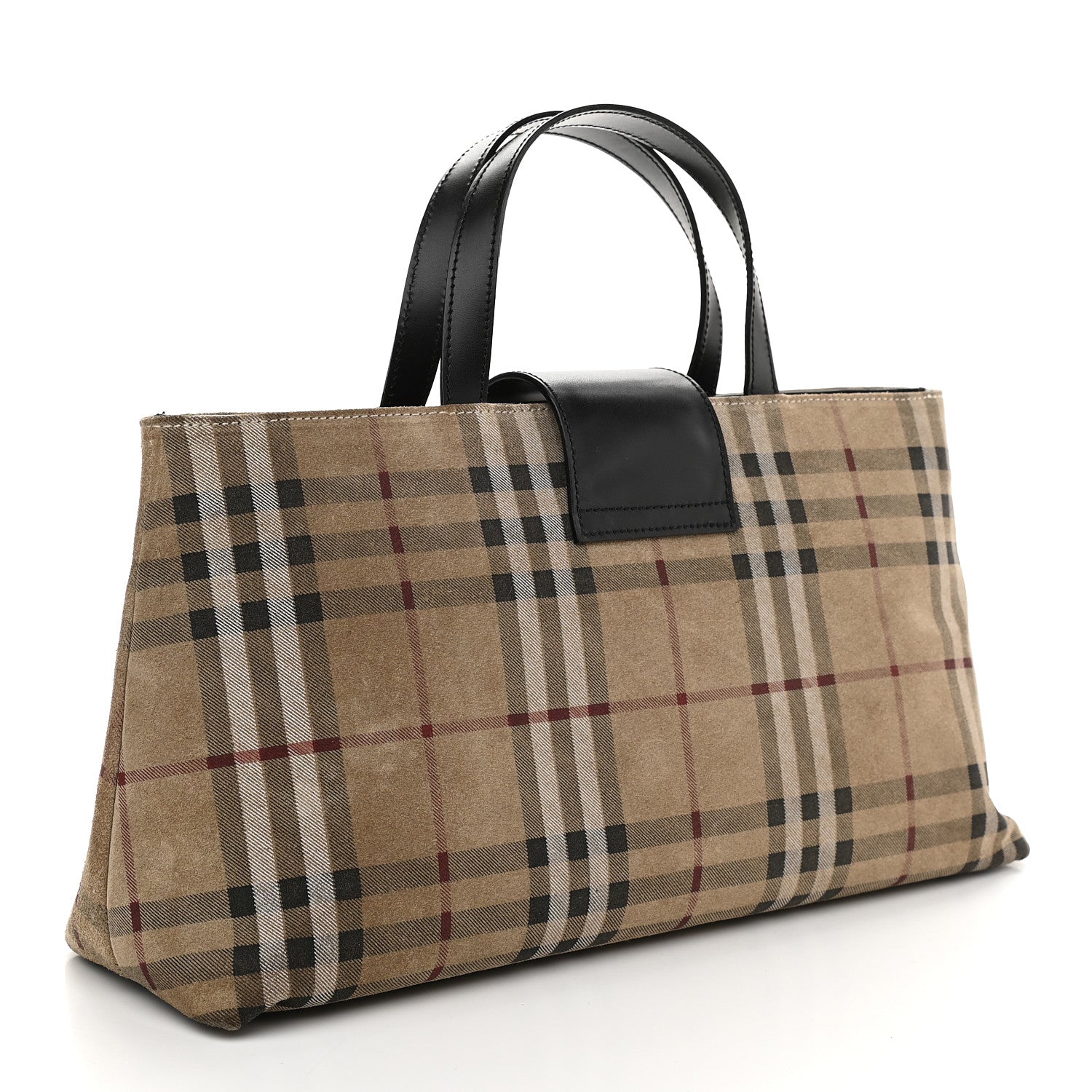 Burberry Suede House Check Tote Black 3 of 8