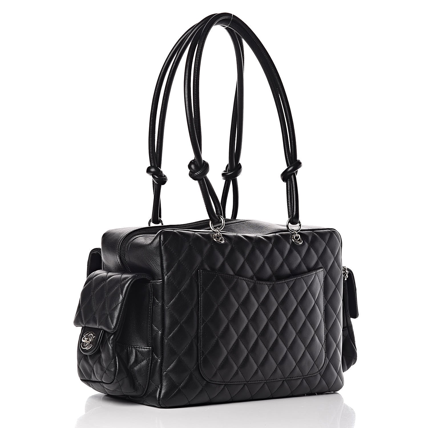 Chanel Calfskin Quilted Large Cambon Multipocket Reporter Black 3 of 10
