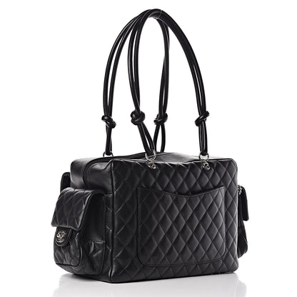 Chanel Calfskin Quilted Large Cambon Multipocket Reporter Black 3 of 10