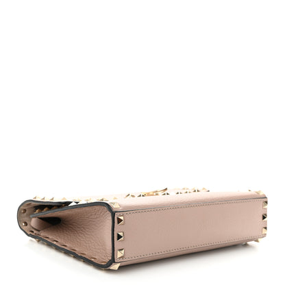 Valentino Garavani Pebbled Calfskin Medium Rockstud Flip Lock Crossbody Bag Poudre 4 of 11