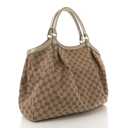 Gucci Metallic Monogram Large Sukey Tote Champagne 3 of 13