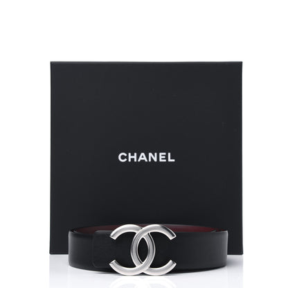 Chanel Calfskin CC Reversible Belt 80 32 Black Burgundy 6 of 6