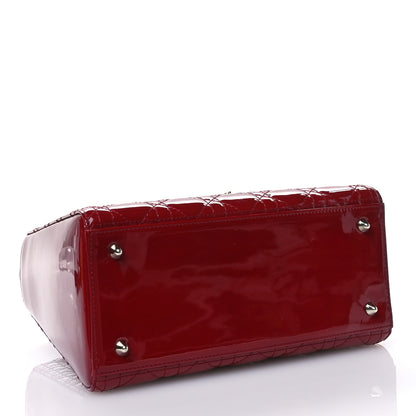 Christian Dior Patent Cannage Medium Lady Dior Burgundy Red 4 of 10
