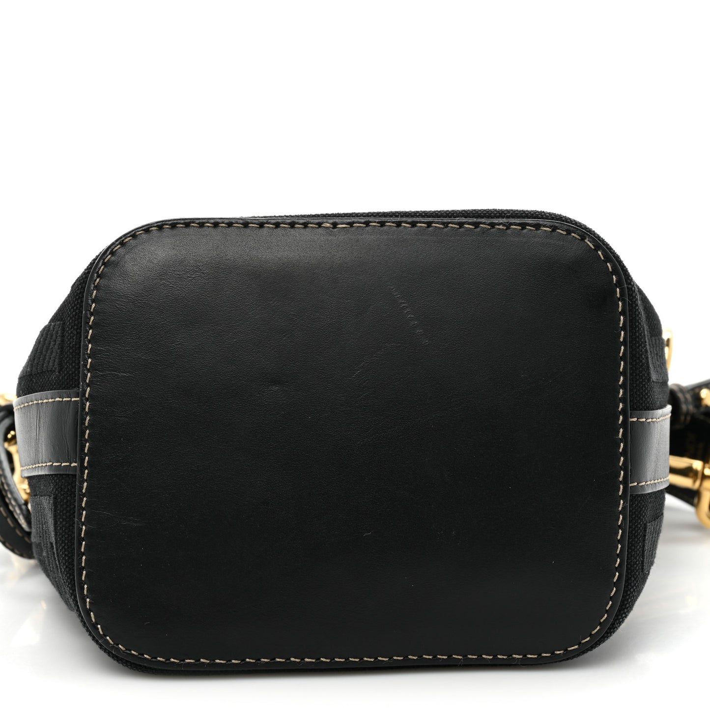 Canvas Vitello King F is Fendi FF Embroidered Mini Mon Tresor Bucket Bag Black