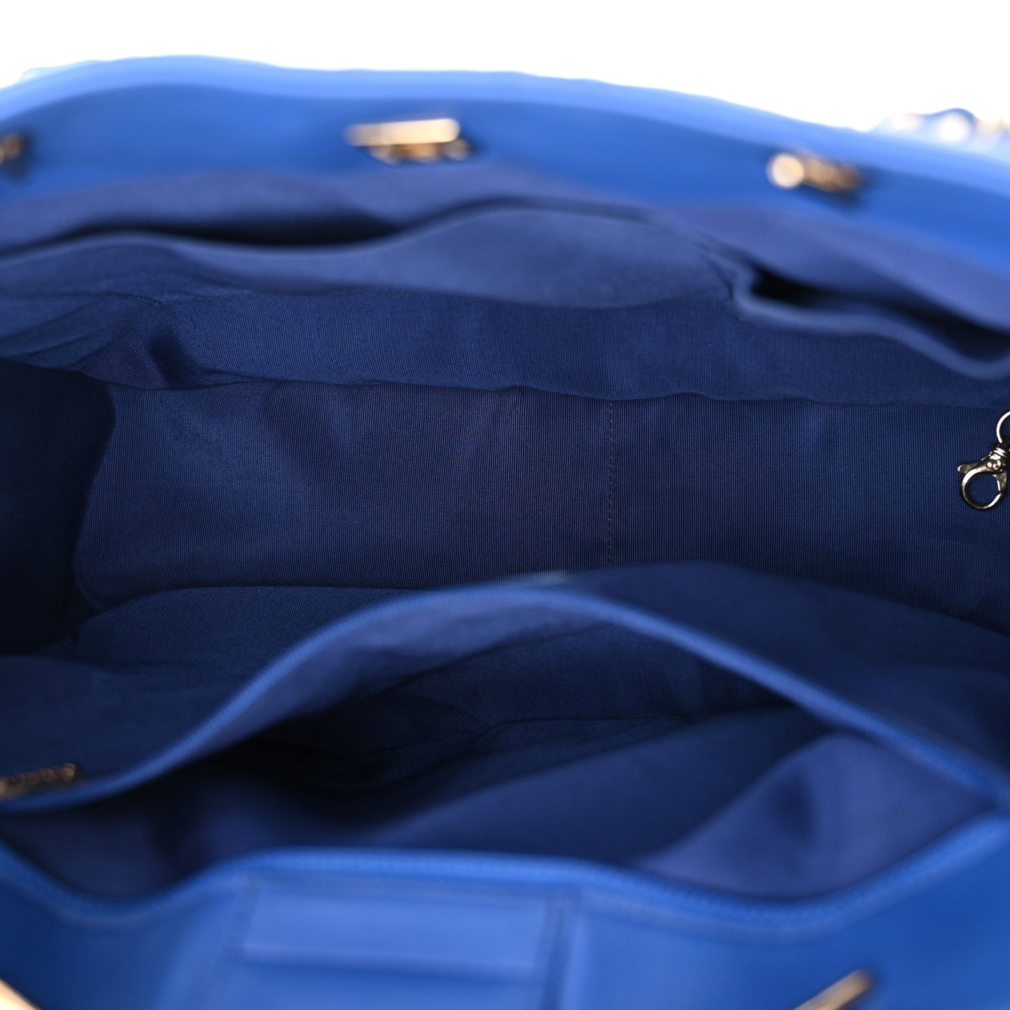 Calfskin Quilted Large Classic Shopping Tote Blue