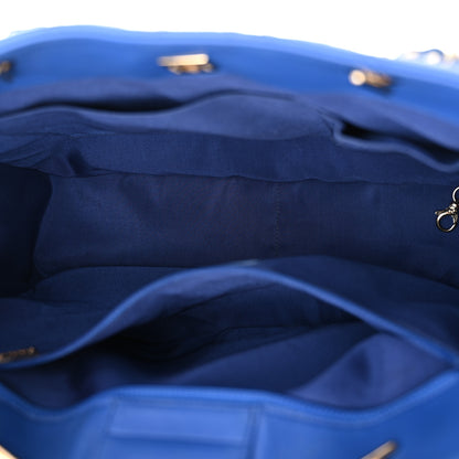 Chanel Calfskin Quilted Large Classic Shopping Tote Blue 5 of 11