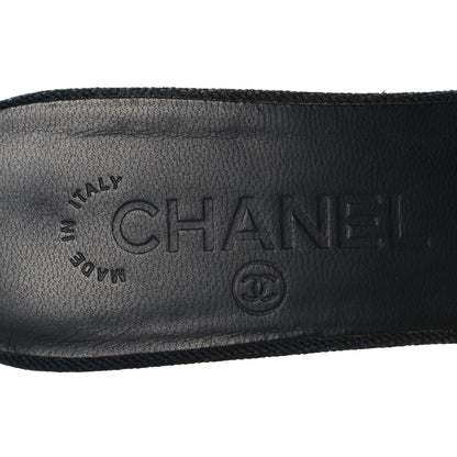 Chanel Canvas Camellia Wedge Sandals 38.5 Black 38.5 Black 8 of 11