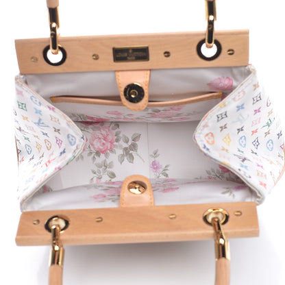 Louis Vuitton Silk Satin Monogram Multicolor Abelia White 5 of 8
