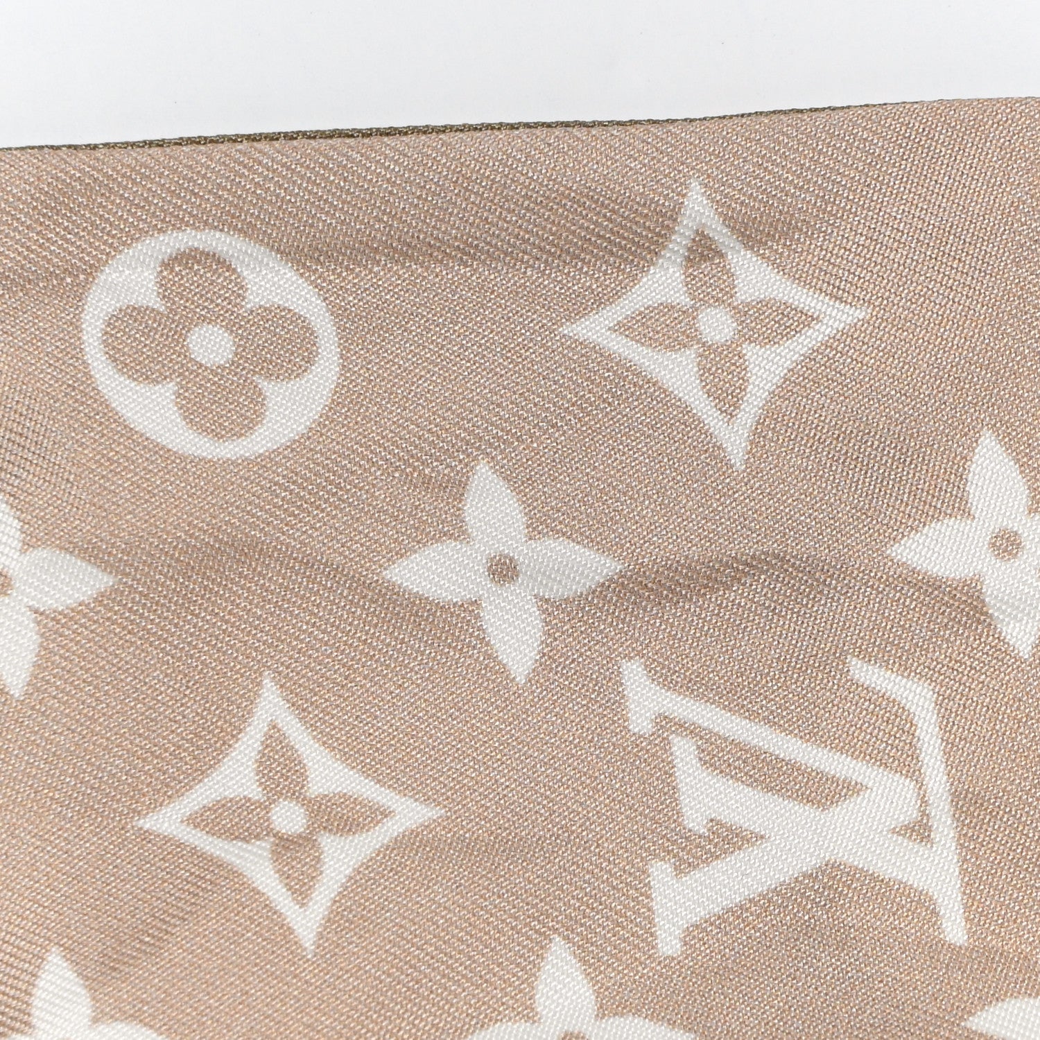 Louis Vuitton Silk Monogram Marbles Classic Bandeau Kaki Beige White 5 of 8