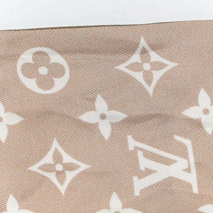 Louis Vuitton Silk Monogram Marbles Classic Bandeau Kaki Beige White 5 of 8