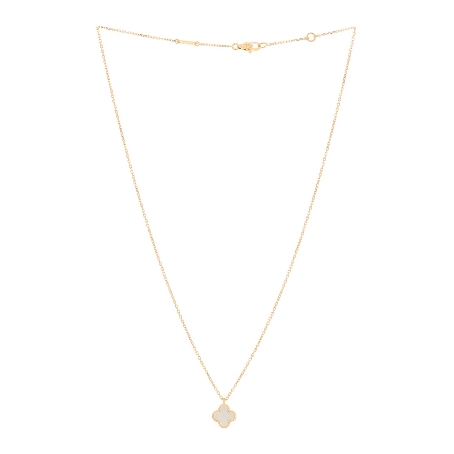 18K Yellow Gold Mother of Pearl Sweet Alhambra Pendant Necklace