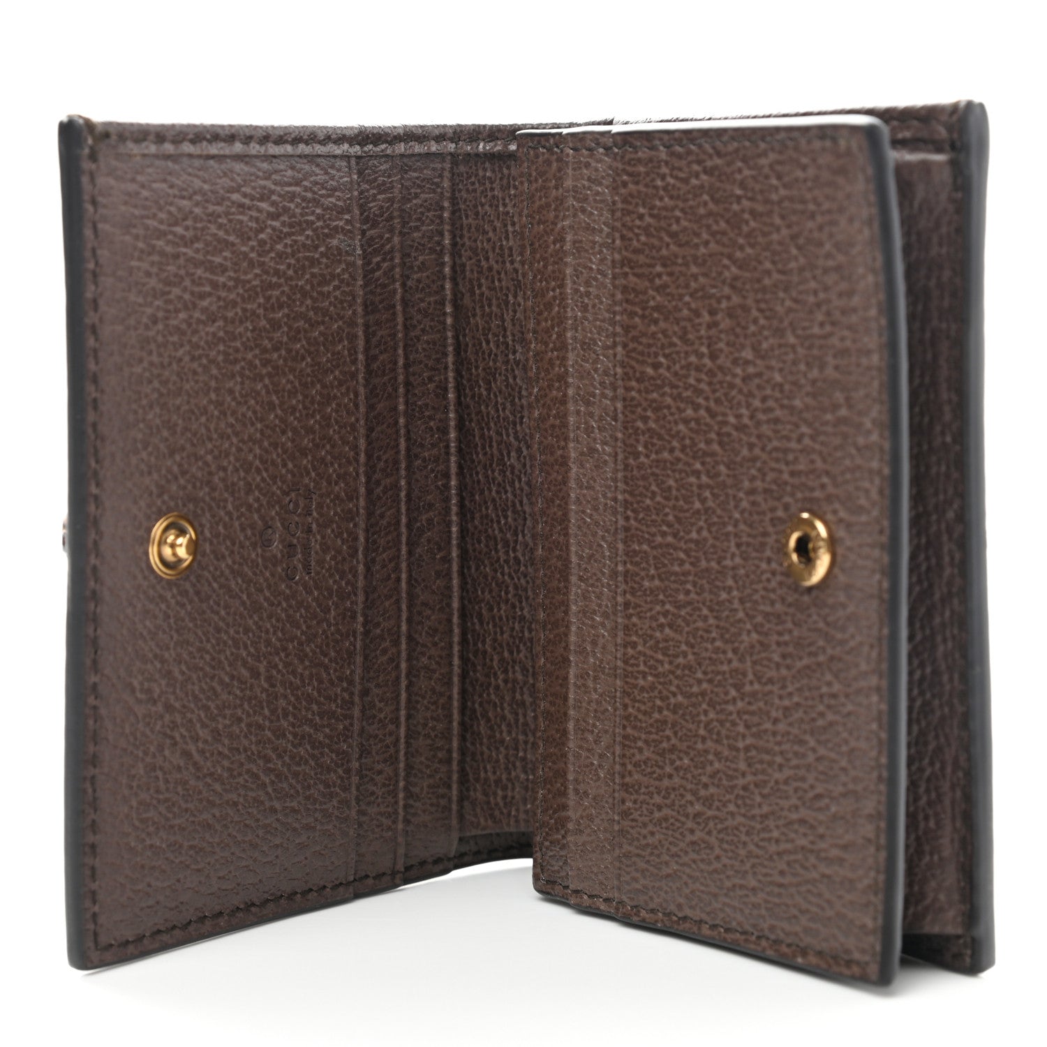 Gucci Monogram Jumbo GG Textured Dollar Calfskin Diana Card Case Wallet Camel Ebony New Acero 5 of 8