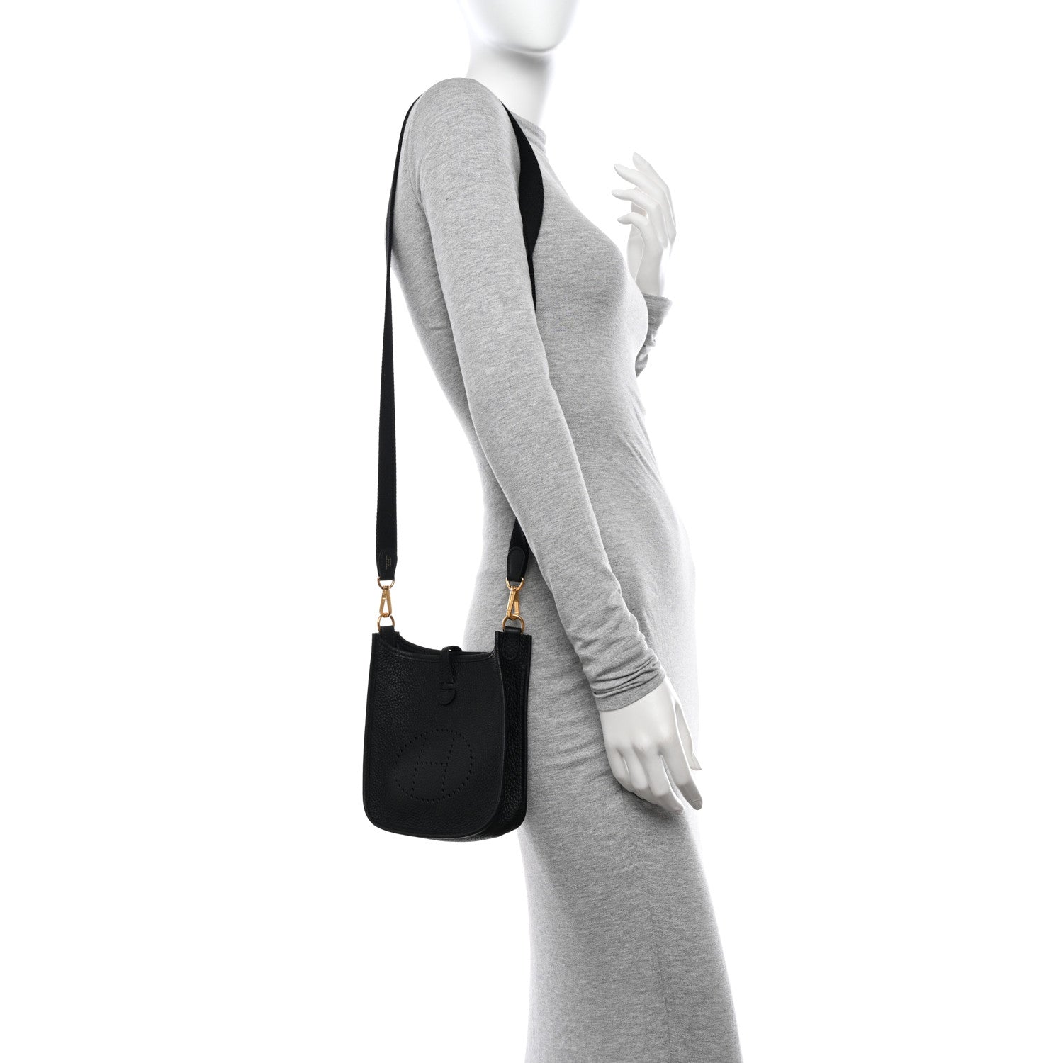 Hermes Taurillon Clemence Evelyne TPM Black 2 of 11
