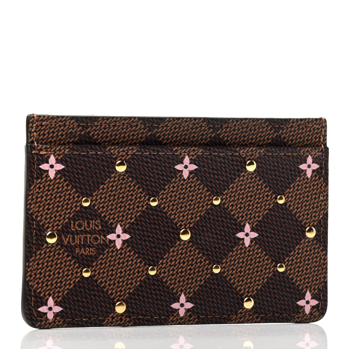 Damier Ebene Studded Card Holder