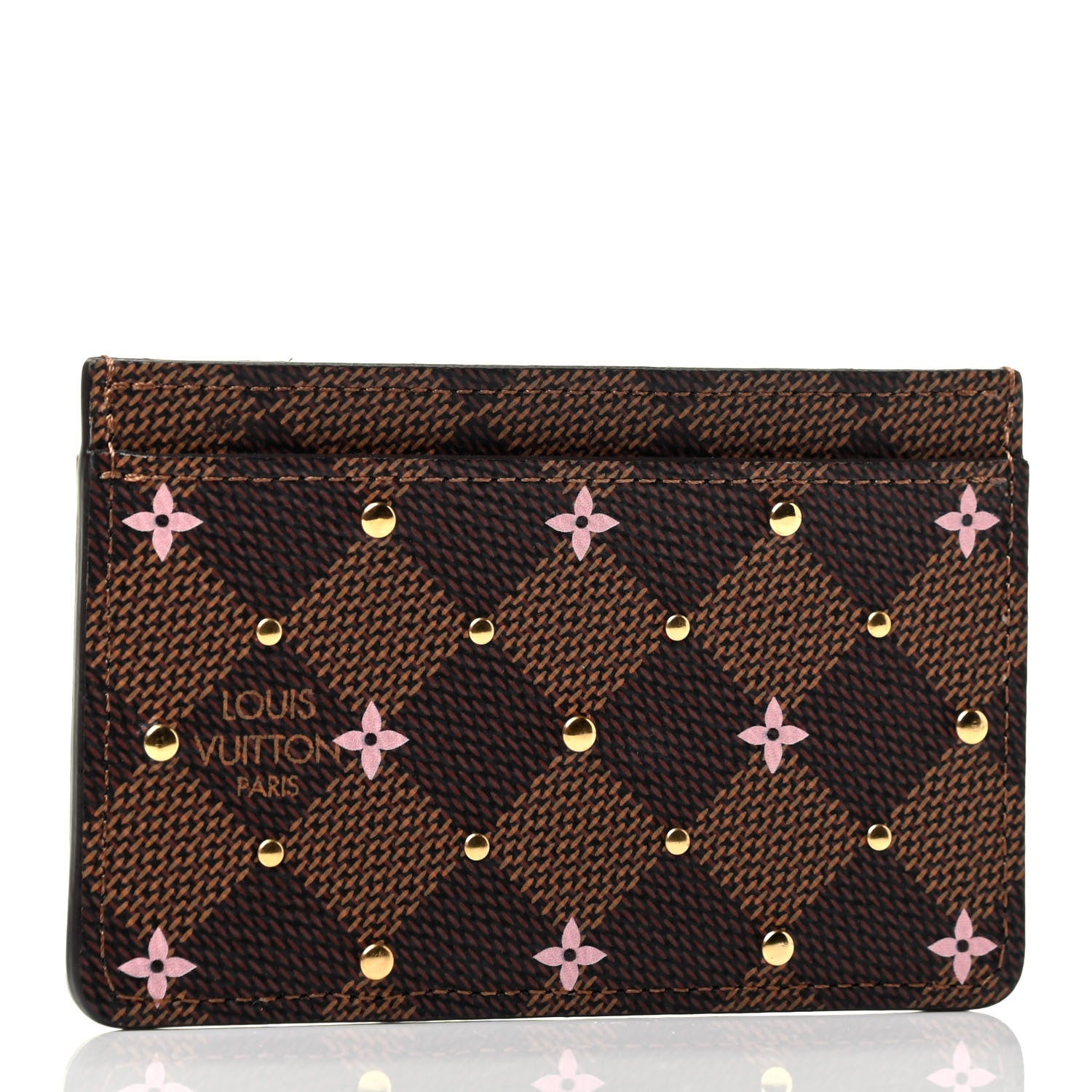 Louis Vuitton Damier Ebene Studded Card Holder 2 of 4