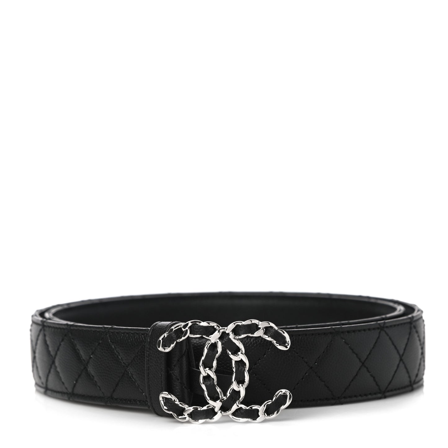 Caviar Quilted CC Chain Belt 95 38 Black