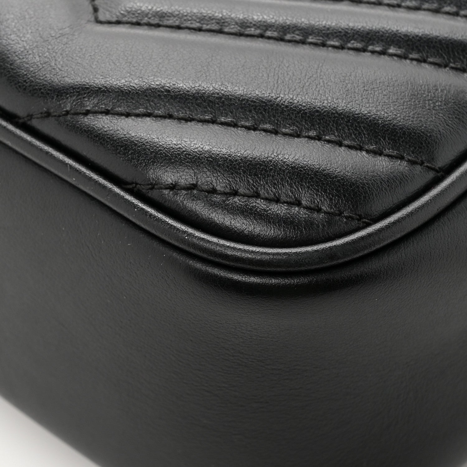 Gucci Calfskin Matelasse Small GG Marmont Chain Shoulder Bag Black 13 of 14