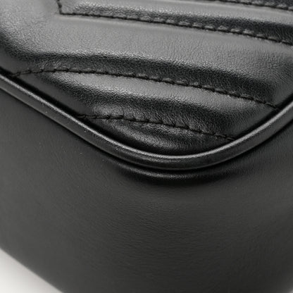 Gucci Calfskin Matelasse Small GG Marmont Chain Shoulder Bag Black 13 of 14