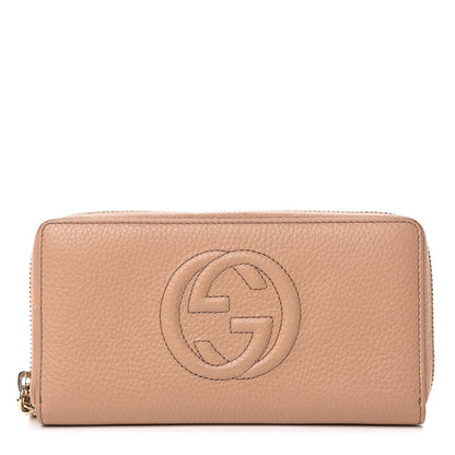 Gucci Pebbled Calfskin Soho Zip Around Wallet Camelia 1 of 15