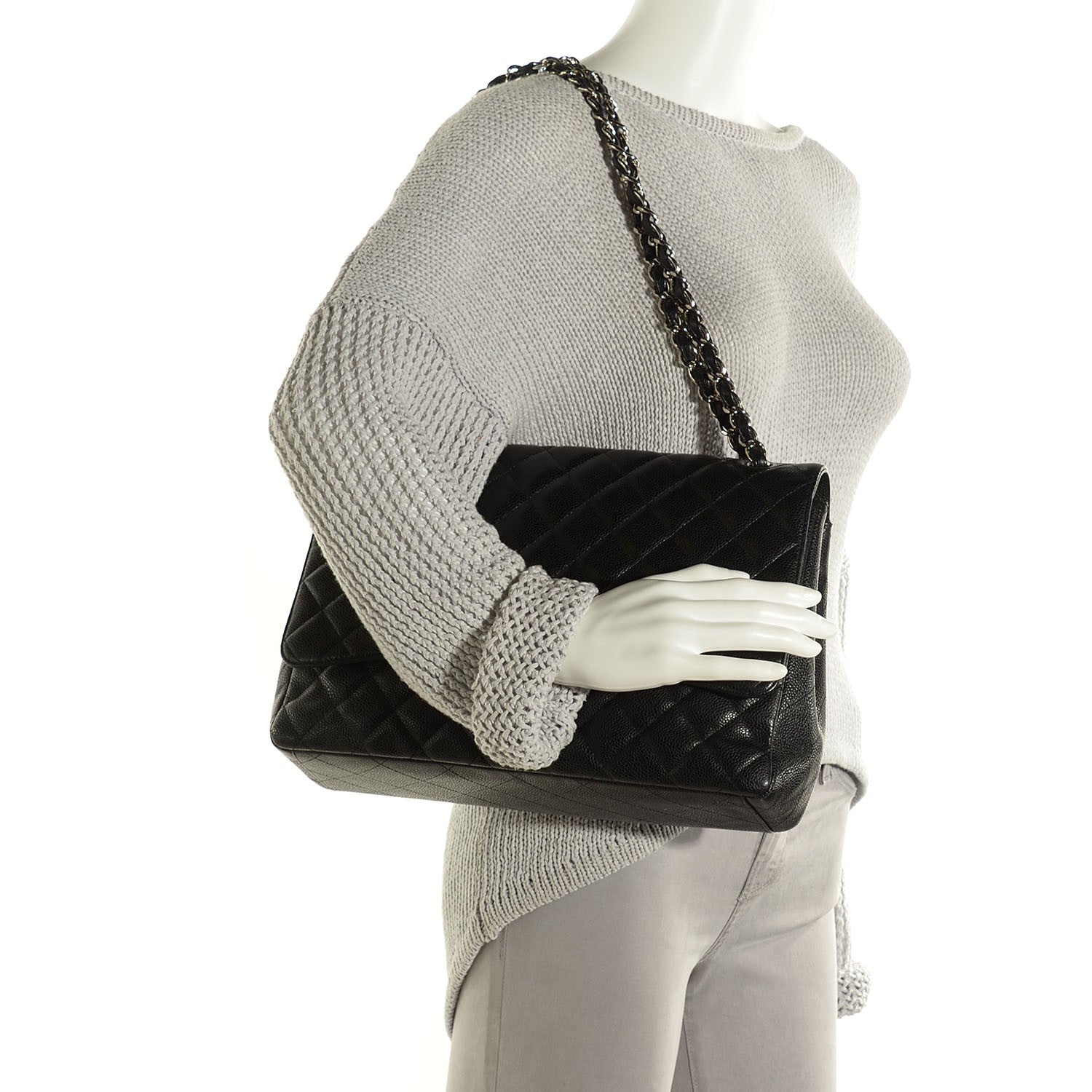 Chanel Caviar Quilted Maxi Single Flap Black 2 of 8