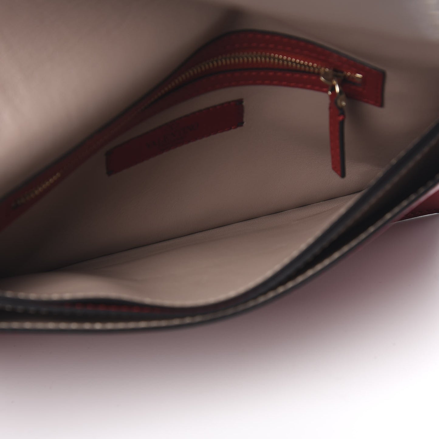 Nappa Rockstud Wristlet Clutch Rosso Valentino