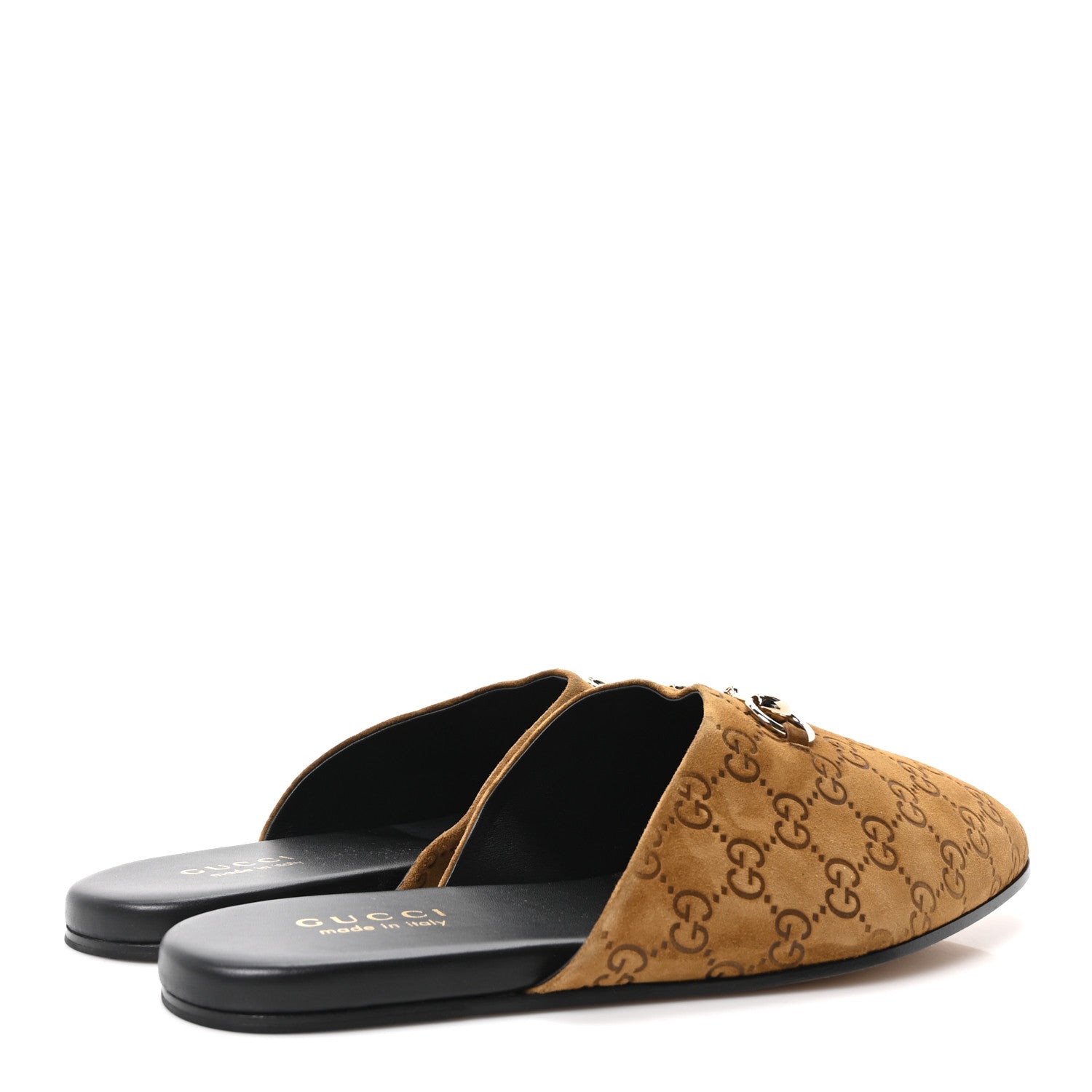 Gucci Suede Cachemire Monogram Mens Princetown Slippers 10 Pepper Brown 5 of 10
