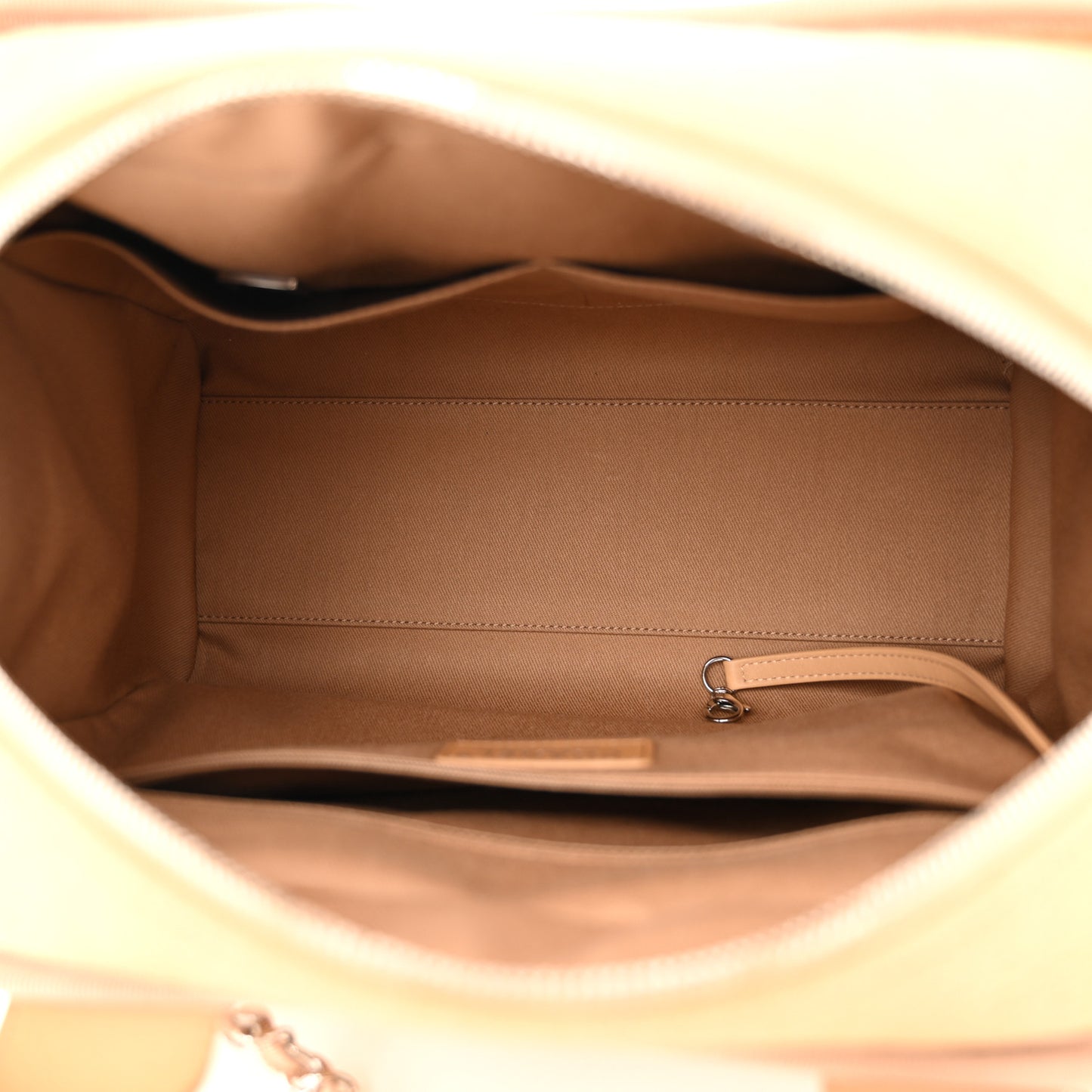 Canvas Deauville Bowling Bag Beige