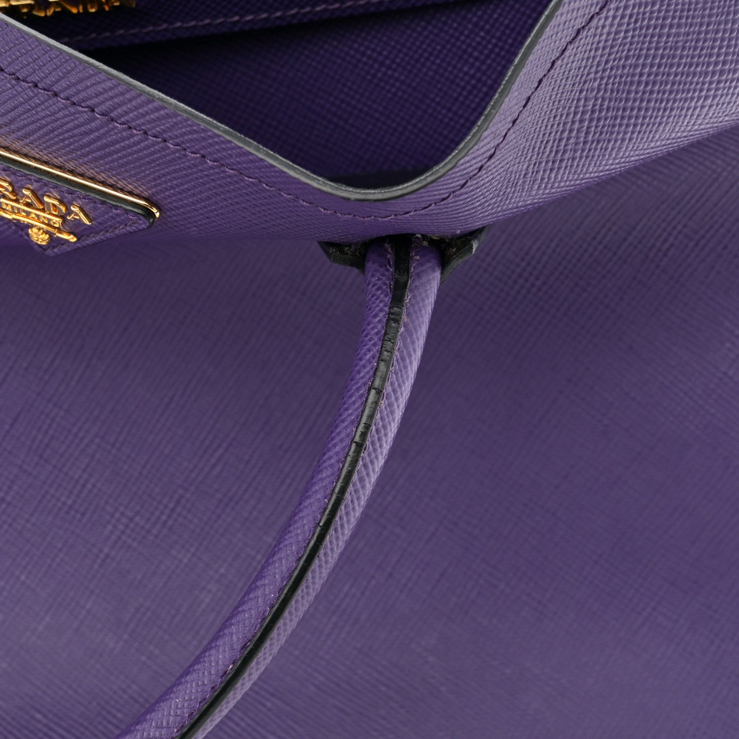 Saffiano Cuir Large Double Bag Viola Black