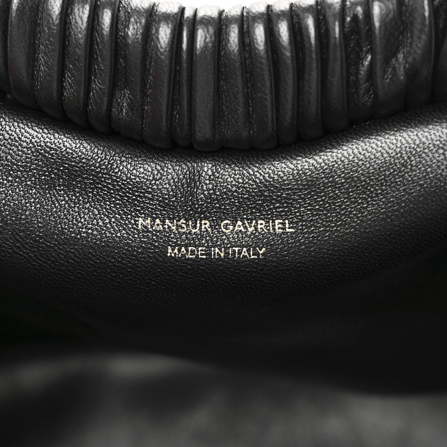 Lambskin Pleated Baci Bag  Black