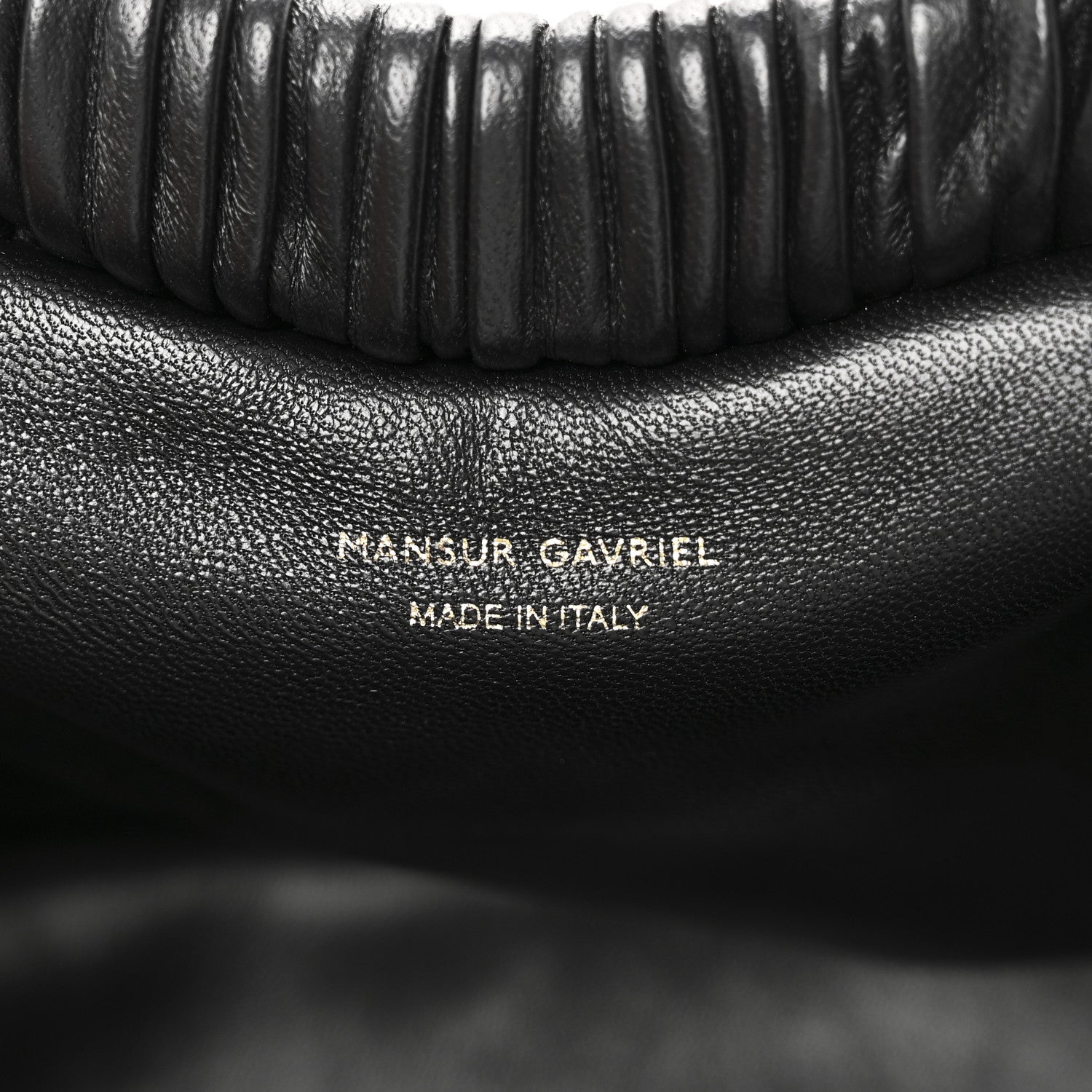 Mansur Gavriel Lambskin Pleated Baci Bag  Black 6 of 9