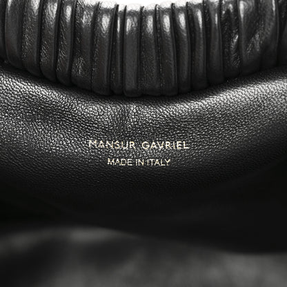 Mansur Gavriel Lambskin Pleated Baci Bag  Black 6 of 9