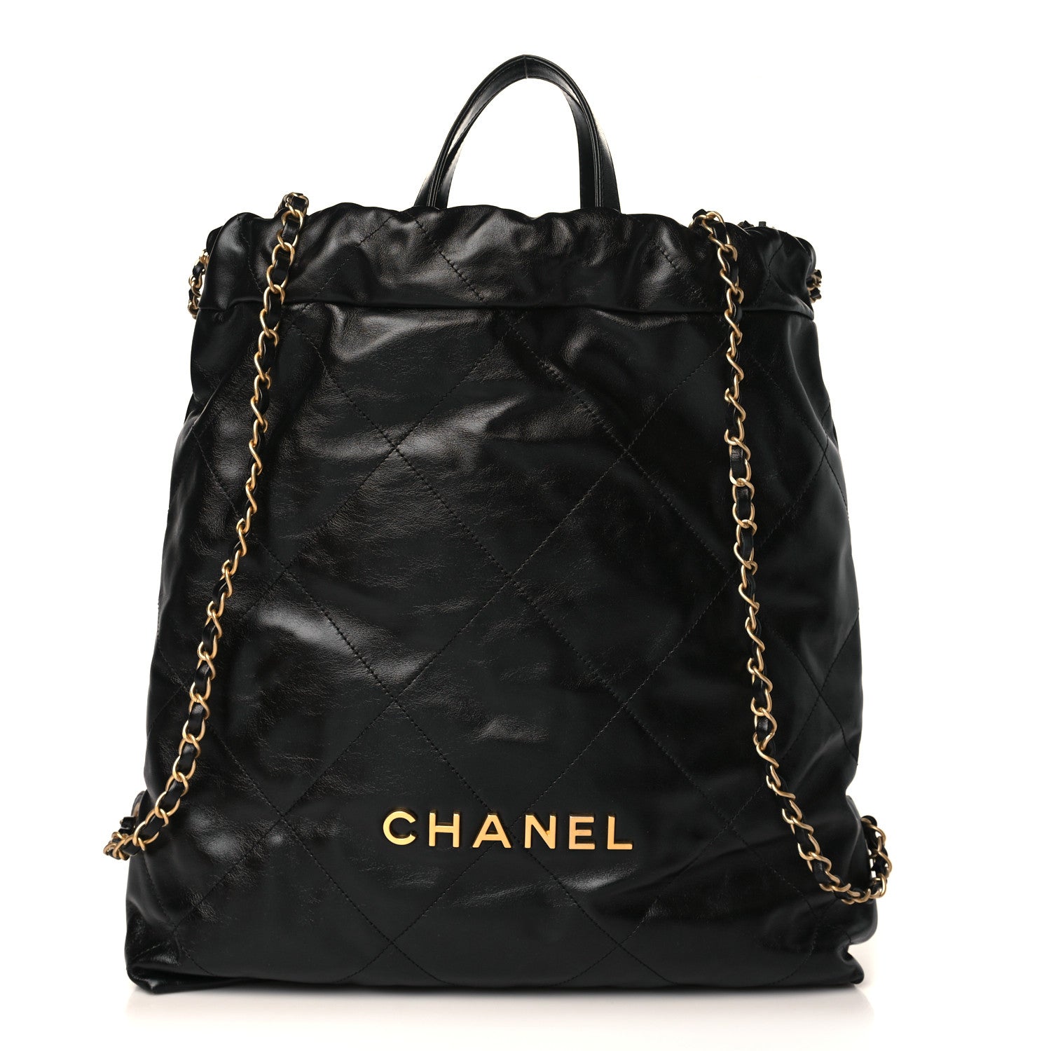 Chanel Shiny Calfskin Quilted Chanel 22 Backpack Black 1 of 9