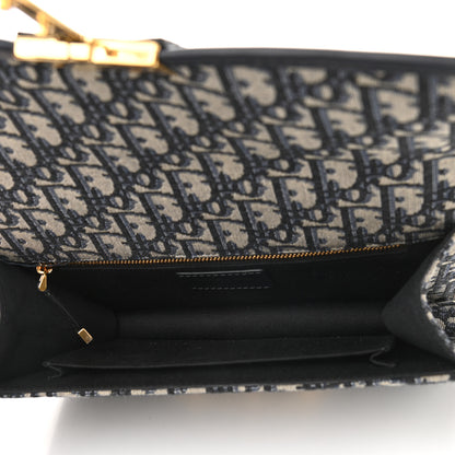 Christian Dior Oblique 30 Montaigne Chain Flap Bag Blue 5 of 8