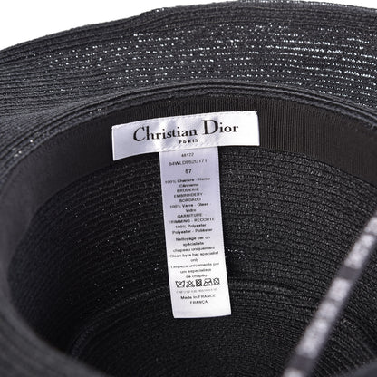 Christian Dior Hemp Beaded Logo Hat 57 Black 6 of 9