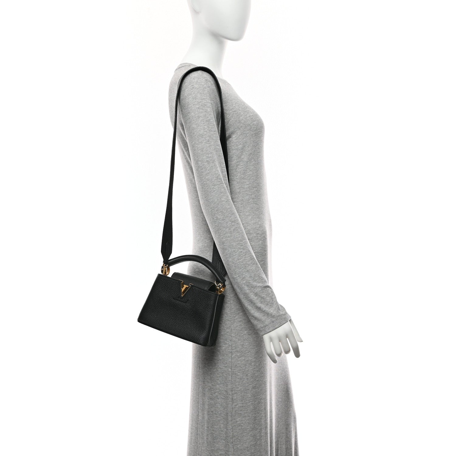 Louis Vuitton Taurillon Mini Capucines Black 2 of 9